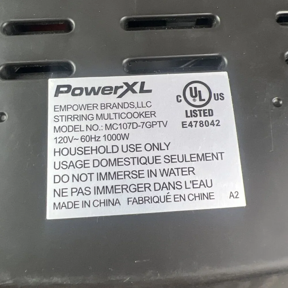 Power XL StirMax 7.5 Qt Multi-Cooker Auto Stir 9 Functions Keep Warm